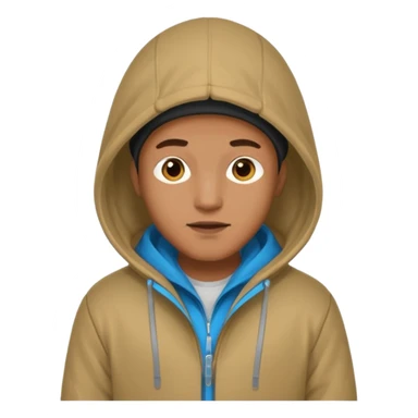 Hombre con capucha abrigada sticker