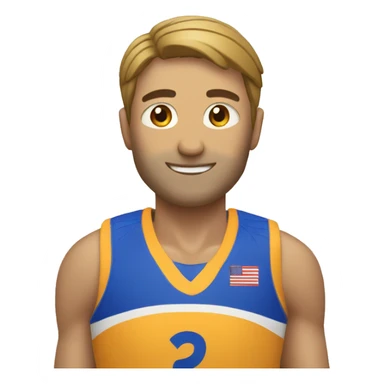 man playing voleyball sticker