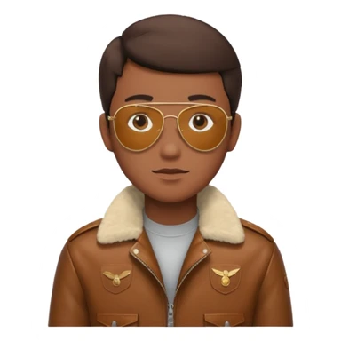 aviator jacket with no badges sticker