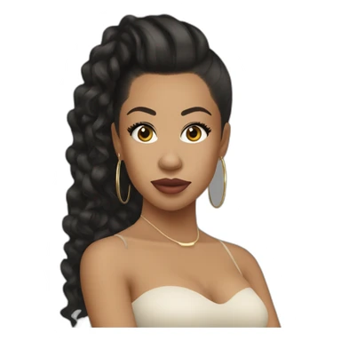 keyshia cole with a round face and long dark hair and hoop earrings sticker