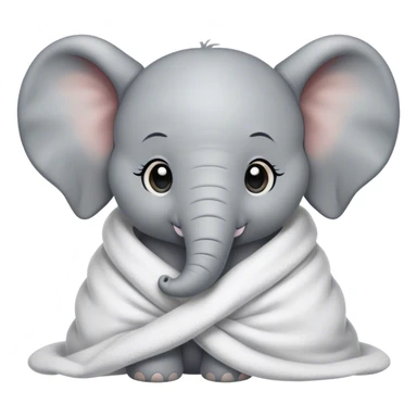 Baby elephant cozy in blanket sticker