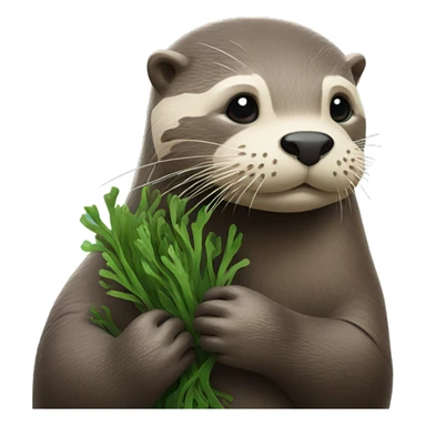 otter with seaweed  sticker