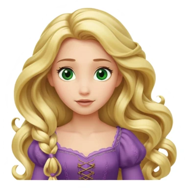 tangled disney rapunzel fair skin green eyes blonde hair  sticker