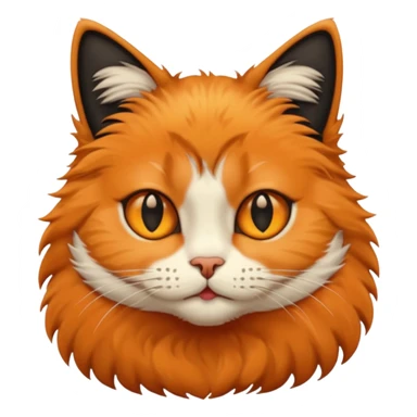 A cat with half its face orange colour and the other half black colour sticker
