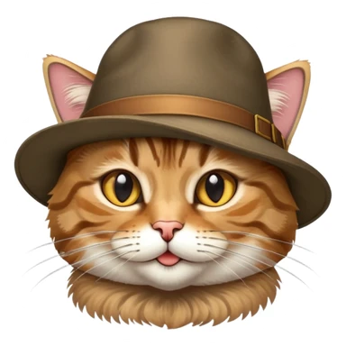 Tabby cat with a hat sticker
