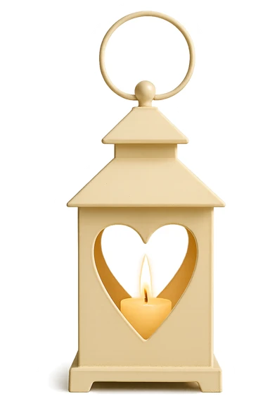 romantic lantern with a heart cutout, no background sticker