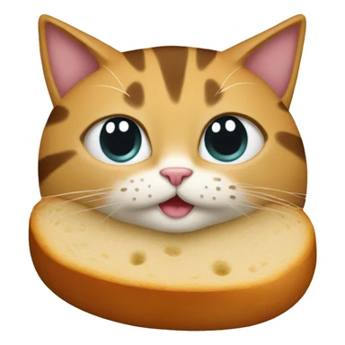 bread on top of a cat sticker