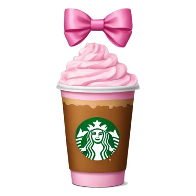Starbucks drink with a pink bow sticker