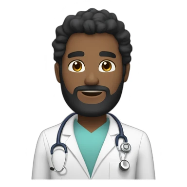 black bearded white skin Aesthetic doctor saying hello sticker