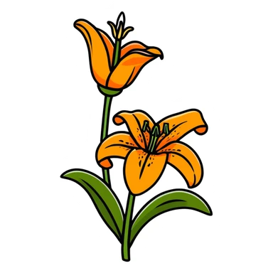 colorful tiger lily flower sticker