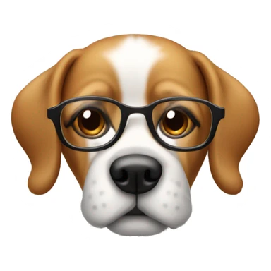 A dog wearing glasses sticker