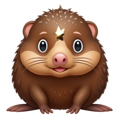 a sideways standing star nosed mole sticker