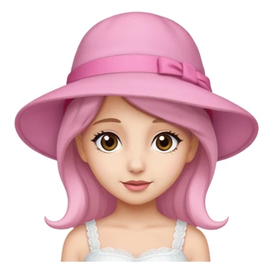 ariana rande wearing Pink Hat, white dress sticker