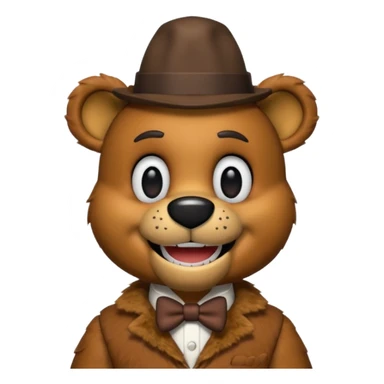 Freddy faz bear with small hat with no suit sticker