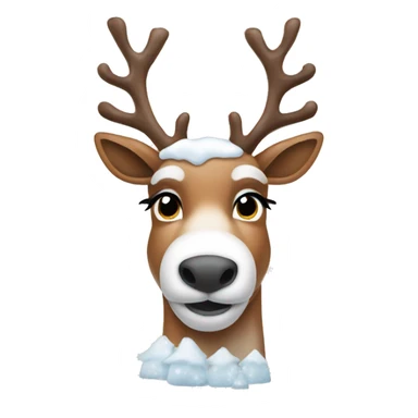 Reindeer with snow sticker