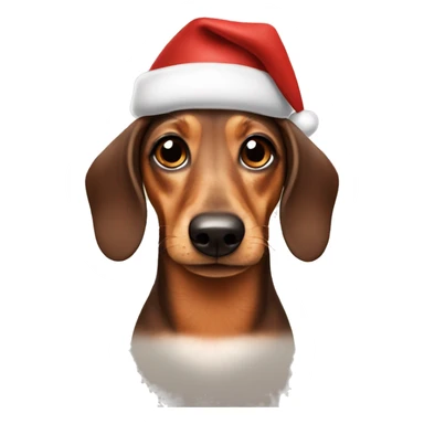 Santa dachshund sticker