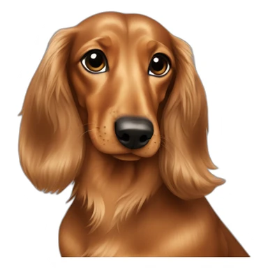 dachshund spotted long hair Light brown sticker