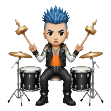 punk animal drummer sticker