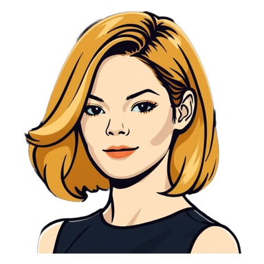 Michelle Monaghan with honey blonde hair, elegant portrait sticker