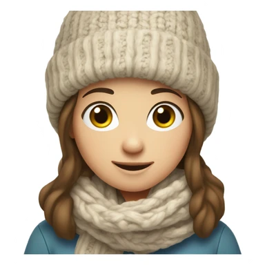 Pale brunette girl winter sticker