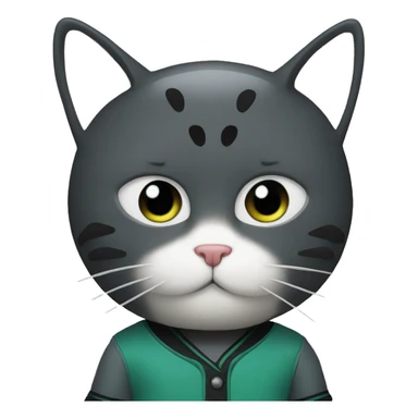 cat dressed as ichiro suzuki sticker