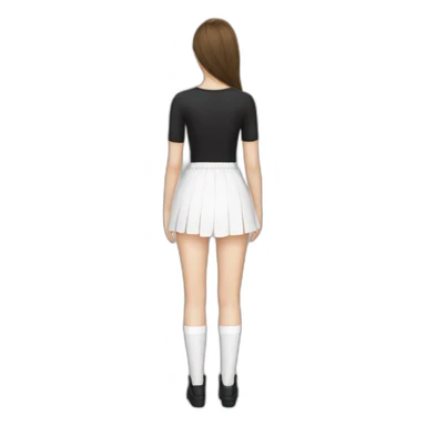 white-knickers-long-white-socks-black-skirt вид снизу sticker