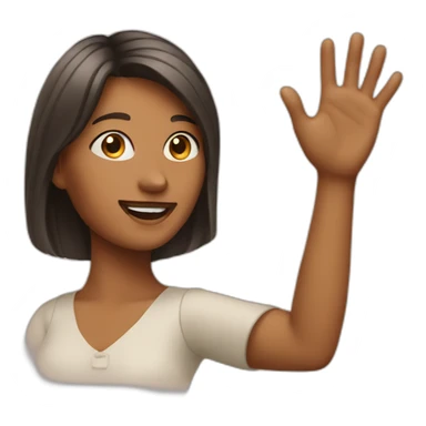 lady raising hand sticker