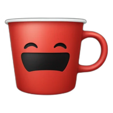 Red coffee cup with black cross on it sticker