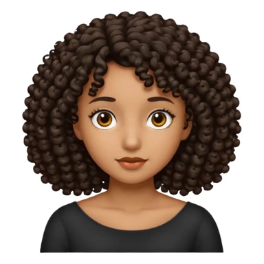 Menina de cabelo cacheado preto e abaixo do ombro  sticker