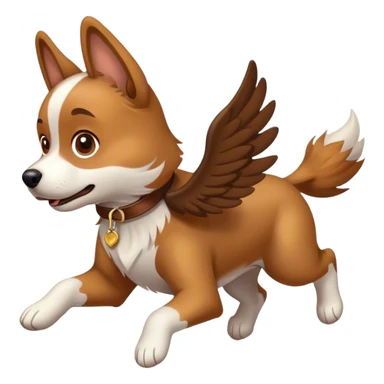 Dog flying  sticker