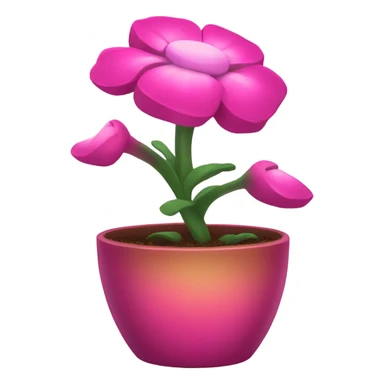 Pink pot with a beautiful magical flower  sticker