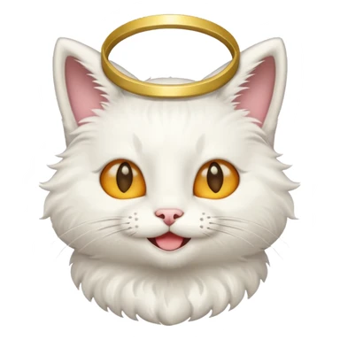 cat mixed with a 😇 sticker