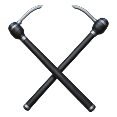 two police batons with handles  sticker