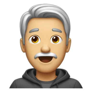 Man shocked with dog ears sticker