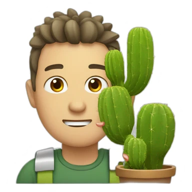 man eat cactus sticker