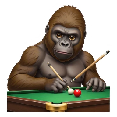 Gorilla playing snooker sticker