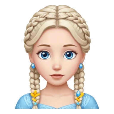 braided hair ice princess sticker