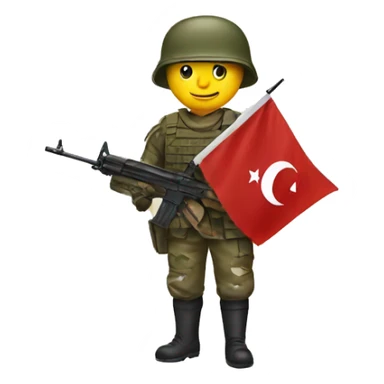 soldier with a turkey flag sticker