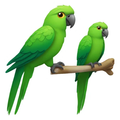 Green parrots sticker