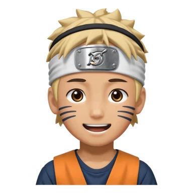 Naruto Anime style happy boy head sticker