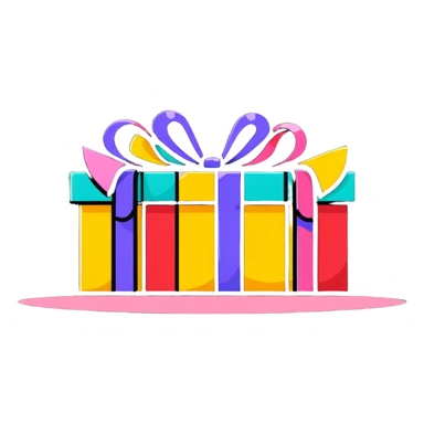 happy birthday celebration with gifts and confetti sticker