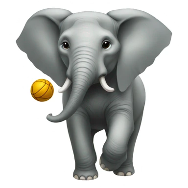 elephant playing with ball sticker