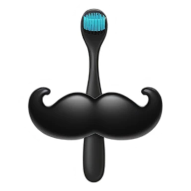 Uniform toothbrush black mustache sticker