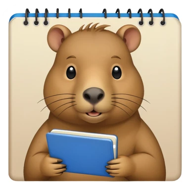 Capybara with notebook sticker