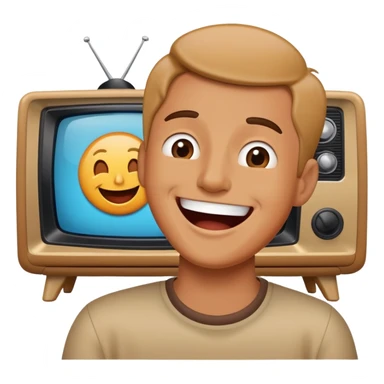 person watching a comedy show on TV sticker