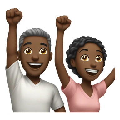 White man and black girl - cheering sticker