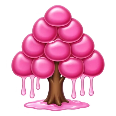 pink tree jelly candy sticker