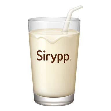 es como una bebida blanca y que diga siryp simple sticker