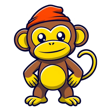 banana monkey sticker
