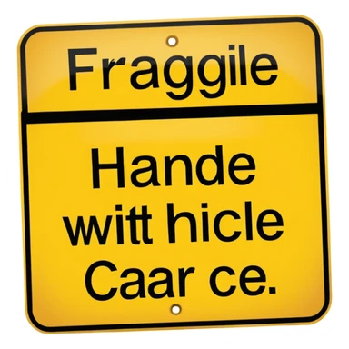 handle with care warning sticker